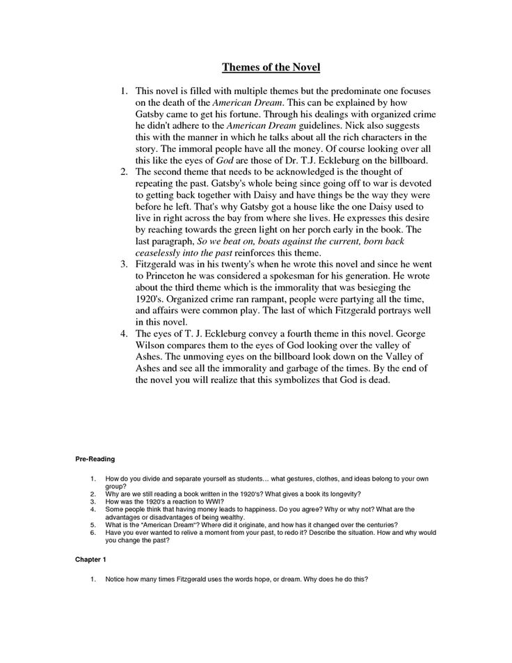English literature + essay + gatsby + symbolism