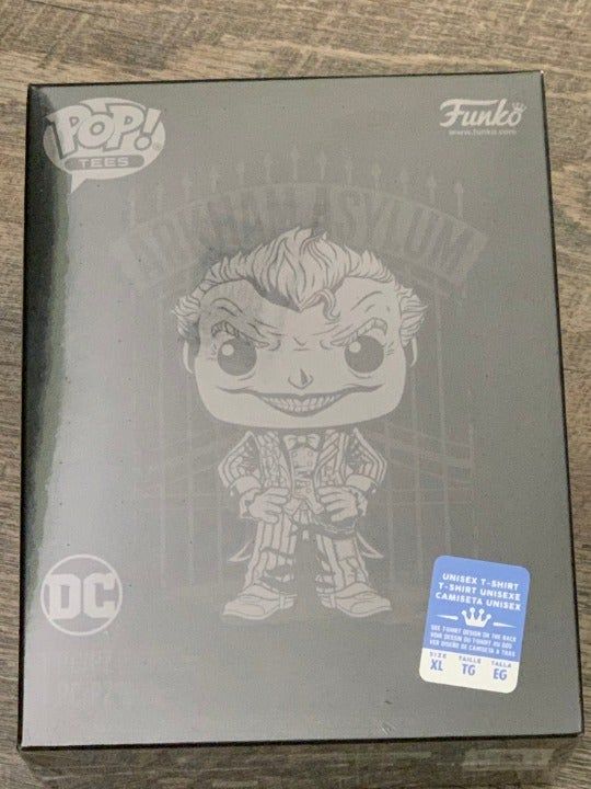 NYCC 2019 FUNKO POP BATMAN ARKHAM ASYLUM BLACK CHROME JOKER w XL T-SHIRT NYCC 2019 FUNKO POP BATMAN ARKHAM ASYLUM BLACK CHROME JOKER w XL T-SHIRT