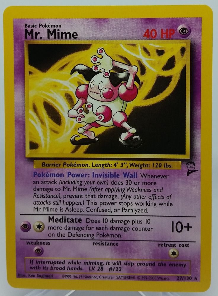 Mr Mime 27/130 Base Set 2 Pokemon Card LP Condition # Mr Mime 27/130 Base Set 2 Pokemon Card LP Condition #