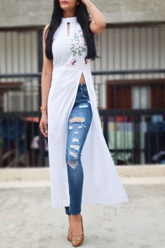 New Style Beautiful White Kurta For Girls Fashiontrend Fashionstyle Girlskurta Streetstyle Lookingfabulous F A Line Kurti Indian Fashion Dresses Fashion