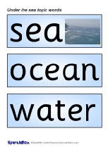 Under the sea topic word cards (SB559) - SparkleBox | Sea words, Under