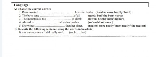 حل السؤال الانجليزي الصف العاشر Words Sentences Language