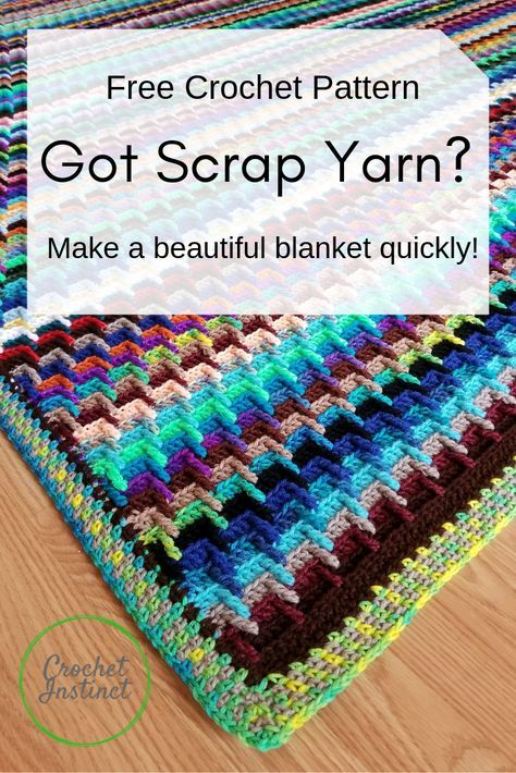 Bust that Stash of yarn into a Blanket! Free Crochet Pattern on the blog. Croche...