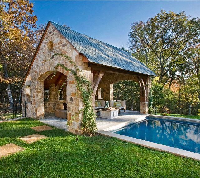 Holland Swimming Pool Outdoor Kitchen Cabana And Slide Pool Cabana Backyard Backyard Pool