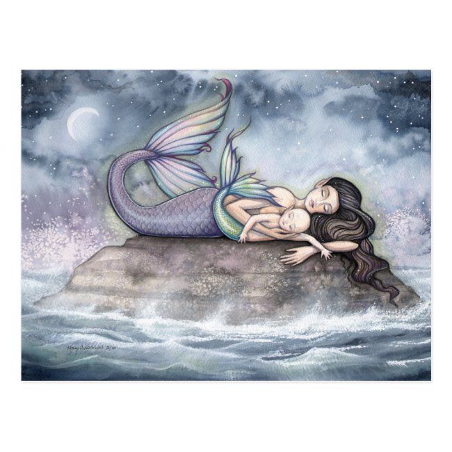 Mom and Baby Mermaid Postcard