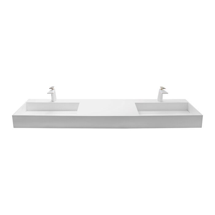 Boyter Stone Rectangular Wall Mount Bathroom Sink Wall Mounted Bathroom Sinks Modern Bathroom Sink Bathroom Sink