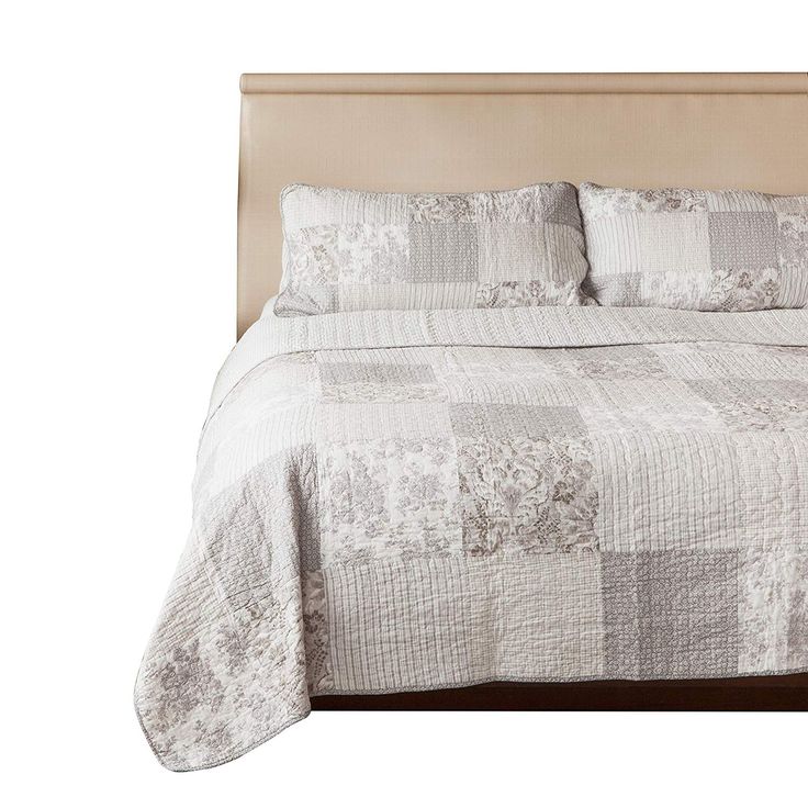 Queen with 2 Sh SLPR Silver Linings 3-Piece Patchwork Cotton Bedding Quilt Set Queen with 2 Sh SLPR Silver Linings 3-Piece Patchwork Cotton Bedding Quilt Set