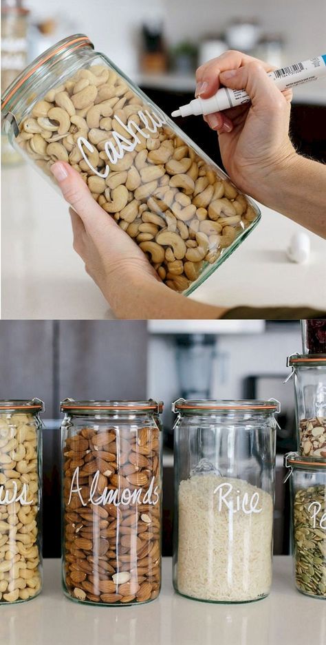 I love the idea of using a white marker to label the containers I love the idea of using a white marker to label the containers