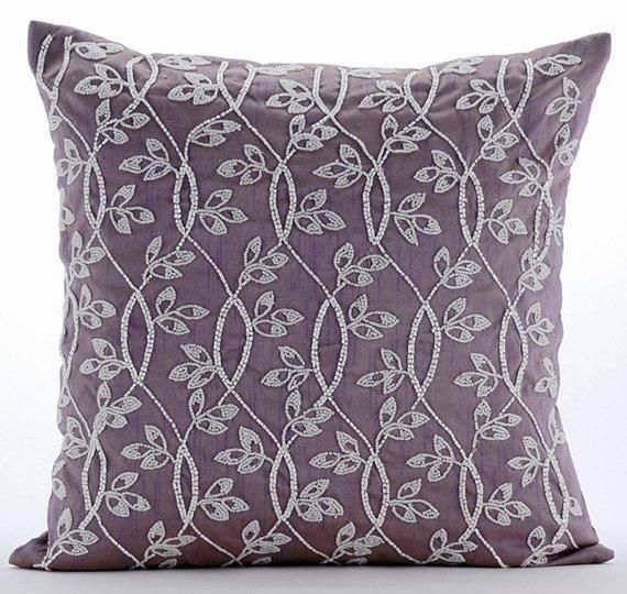 Light Purple Art Silk Throw Pillow Pillow Covers and Sham Covers Plum