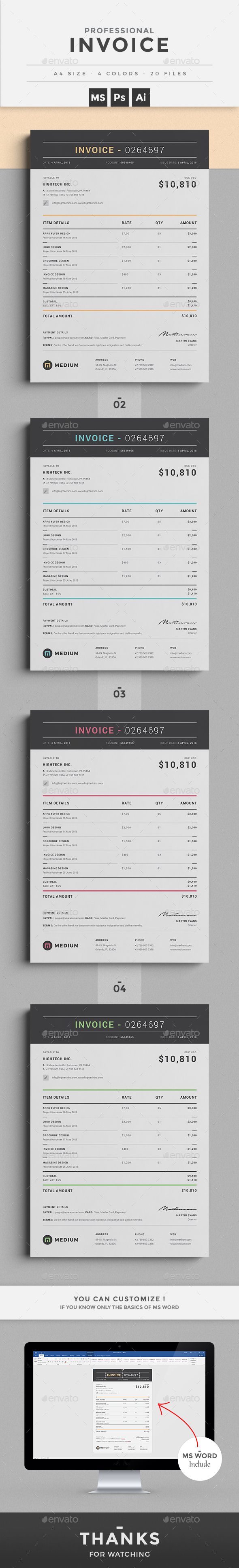 Invoice — Photoshop PSD #modern #psd • Download ➝ https://graphicriver.net/item/invoice/19760716?ref=pxcr