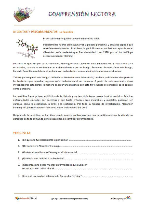 Fichas de comprensión lectora para primaria | Lecturas | Reading ... Fichas de comprensión lectora para primaria | Lecturas | Reading ...