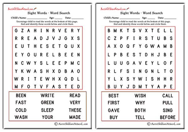 worksheets of second grade sight words find a word