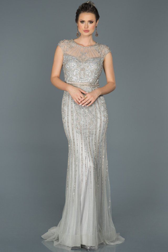 Gumus Tas Islemeli Ozel Tasarim Abiye Abu462 The Dress Aksamustu Giysileri Couture
