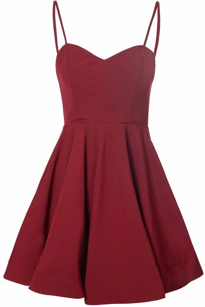 Simple Short Formal Dresses Maroon