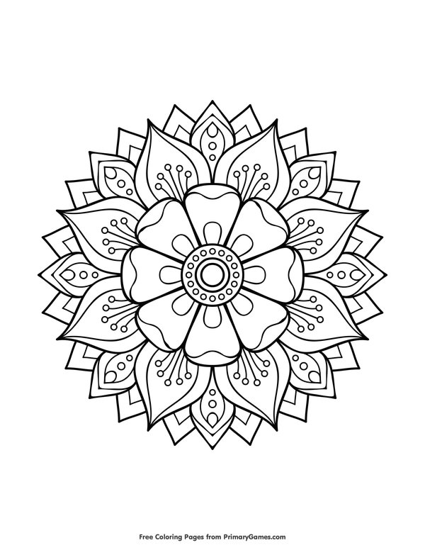 Mandalas Coloring Pages eBook: Floral Mandala