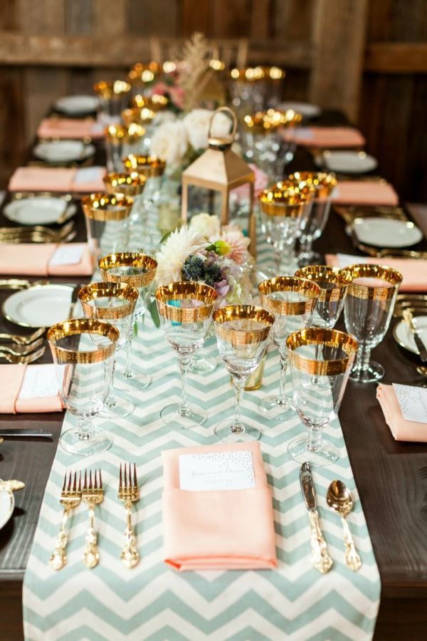 Beautiful Wedding Mint Peach And Gold Tablescape Ideas Beautiful Wedding Mint Peach And Gold Tablescape Ideas Pinterest Table Decorations