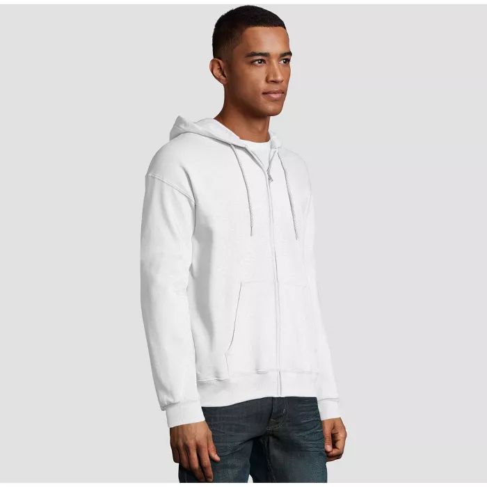 Hanes Men's EcoSmart Fleece Full-Zip Hooded Sweatshirt - White XXL ...