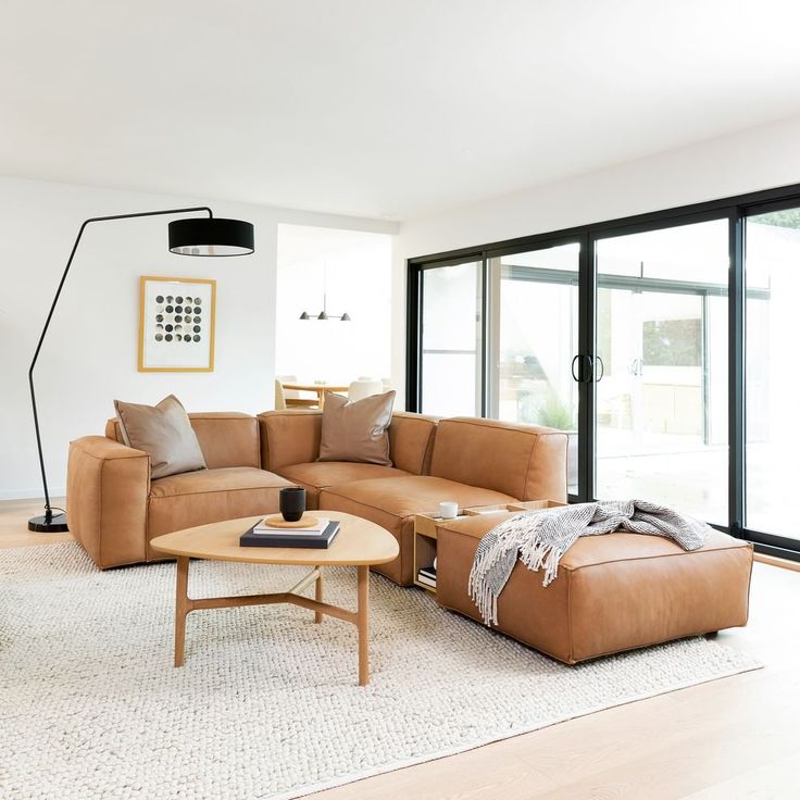 Article On Instagram Bordered By Raw Seams And Upholstered With Soft Full Aniline Le Leather Couches Living Room Inspiration Leather Couches, Article Leather Sofa