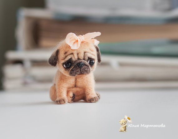 Carlin Little Dog Lissi Miniature 6 Cm Cute Baby Animals Cute