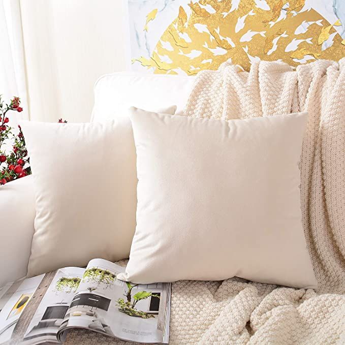 Gold Velvet Decorative Throw Pillow Covers,18x18 Pillow Covers for Couch Sofa Bed 2 Pack Soft Cushion Covers Gold Velvet Decorative Throw Pillow Covers,18x18 Pillow Covers for Couch Sofa Bed 2 Pack Soft Cushion Covers