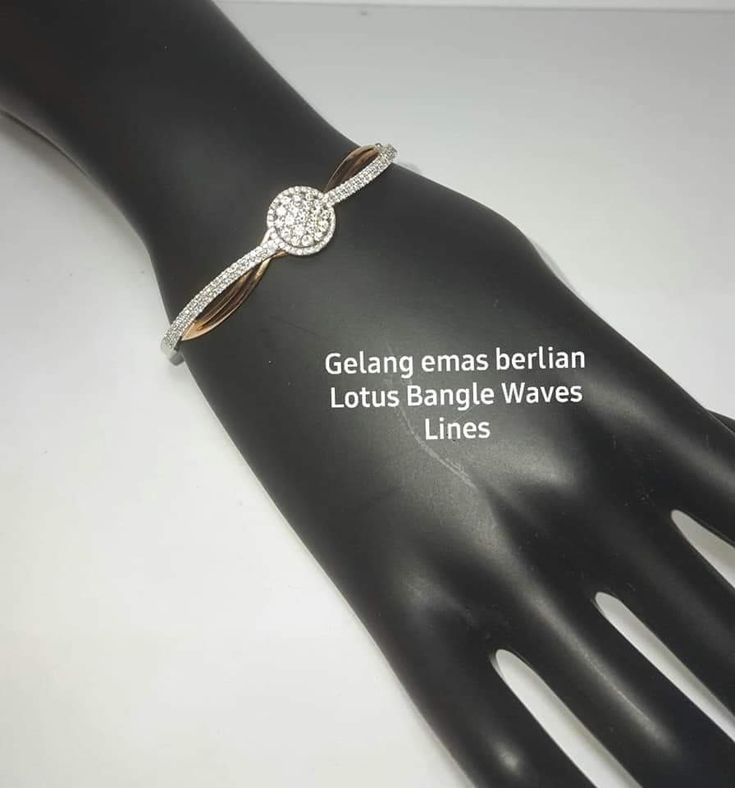 Cincin Emas Berlian Lotus Bangle Waves Lines di 2020