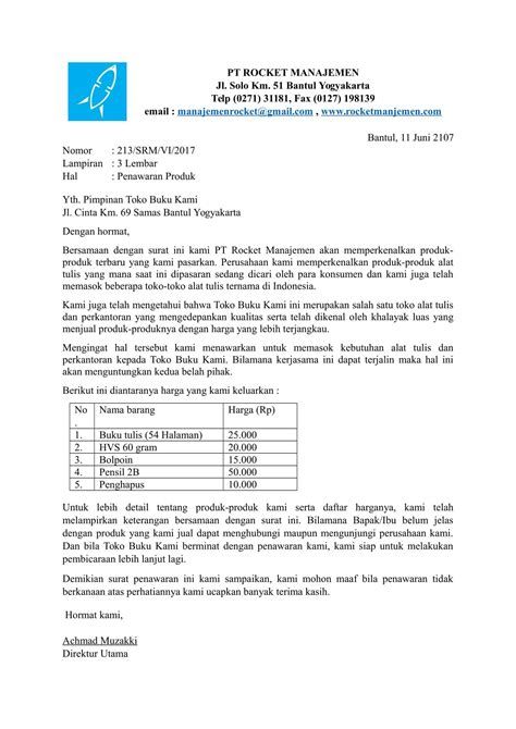 Contoh Surat Penawaran Barang Elektronik Aneka Contoh