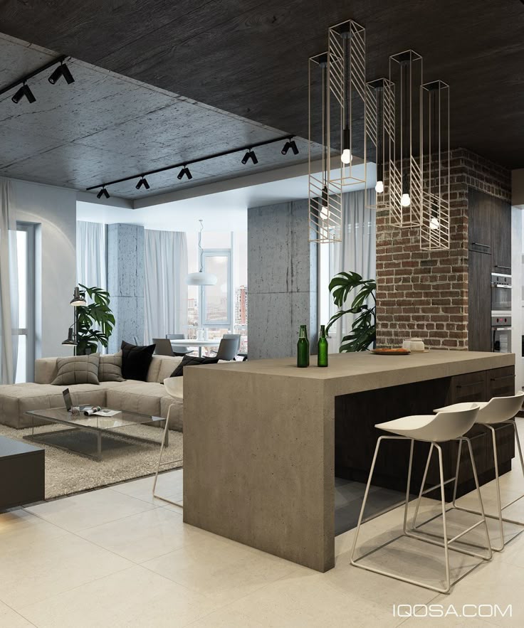 Modern Living Room Kitchen best 25+ brick accent walls ideas on pinterest | interior brick Modern Living Room Kitchen best 25+ brick accent walls ideas on pinterest | interior brick