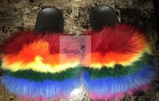 fox fur slides fox fur slides sandals color fox fur slippers
