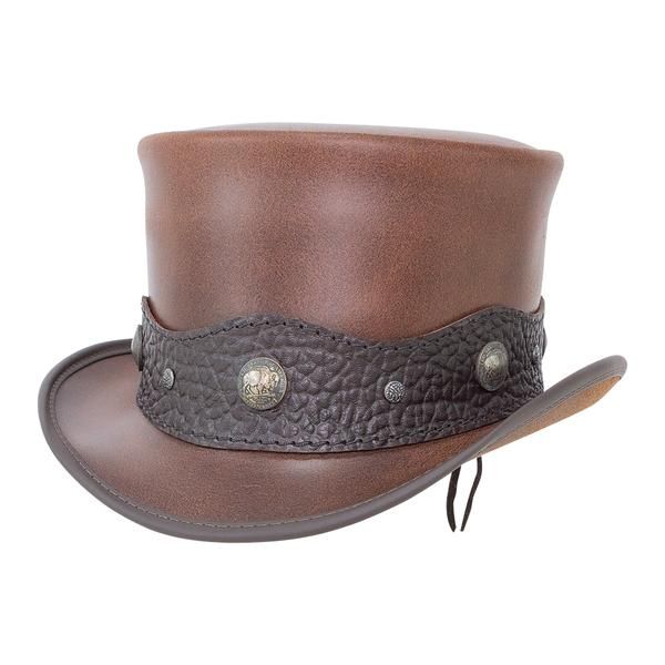 Voodoo Hatter El Dorado-Chain Band by American Hat Makers Leather Top Hat