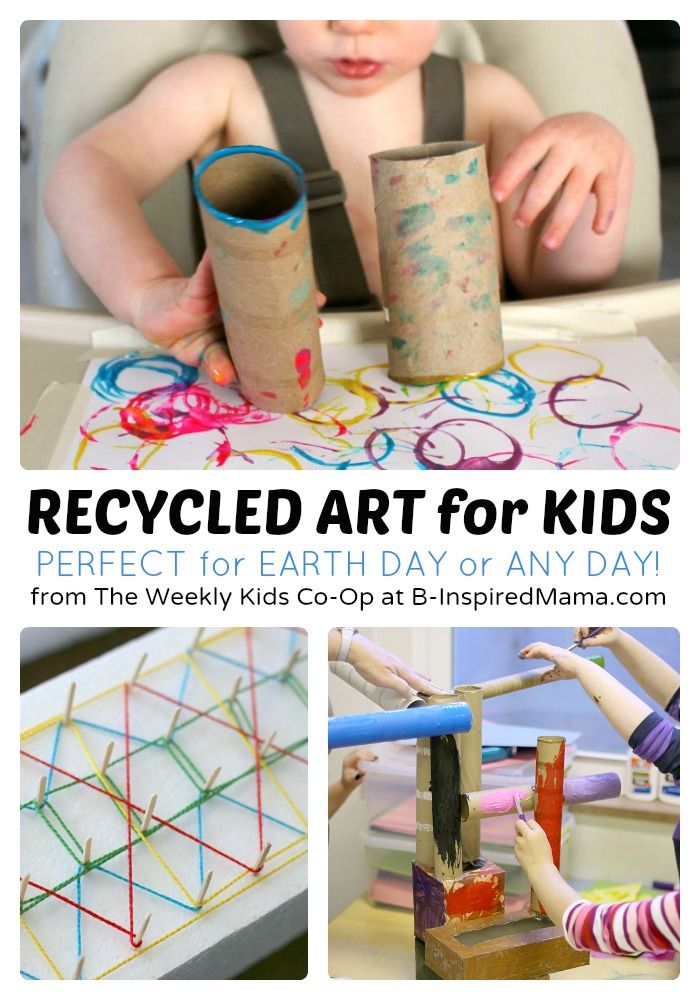 Recycled Art Projects for Kids from The Weekly Kids Co-Op - #kids #kidsart #eart...