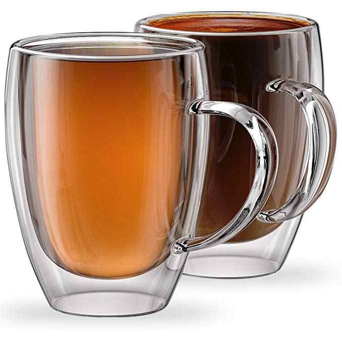 High Temperature Heat Resistant Double Layer Gl Tea Coffee Cup Double Layer Gl Tea Coffee Cup