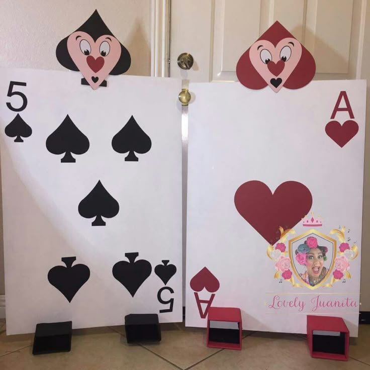 Alice in wonderland playing card guards. Made with cricut