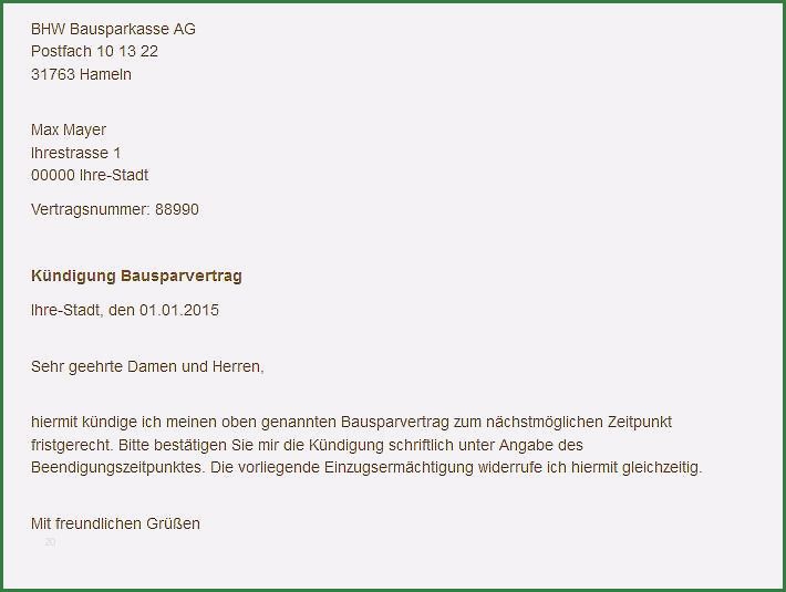 Kundigungsschreiben Bausparvertrag Schnell Und Sicher 9 Kundigungsschreiben Bausparvertrag Schnell Und Sicher 9