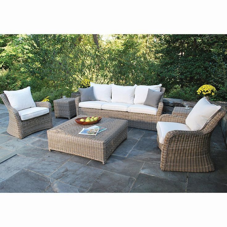 Kingsley Bate Sag Harbor Coastal Beach Woven Wicker Outdoor Sofa Brown Rattan Teak Patio Furniture Backyard Resin Woven Wicker Outdoor Sofa, Resin Outdoor Furniture