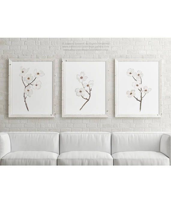 Dogwood Nursery Room Canvas Wall Decor Baby Girl Boy White Etsy In 2021 Canvas Wall Decor Kids Room Wall Decor Baby Girl Nursery Art