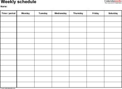 t minus schedule template