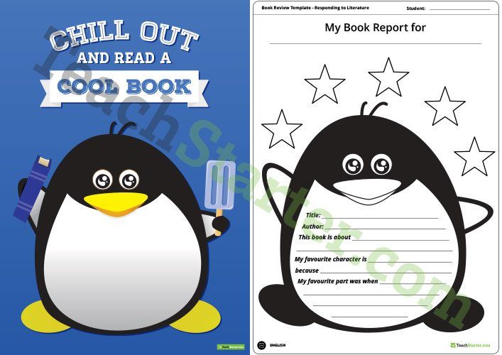 Teaching Resource: A fun penguin themed poster with 3 book report templates to use when responding to literature.
