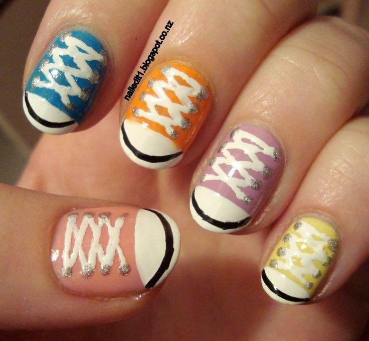 Nailed It NZ: Nail art for short nails #9 – Chuck Taylors/shoe nails!