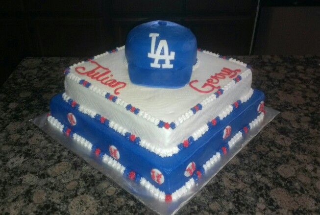 LA Dodgers Cake Frosting With Minimal Fondant Accents Baseball B47ecf08762afc60d6249c764f54cb90