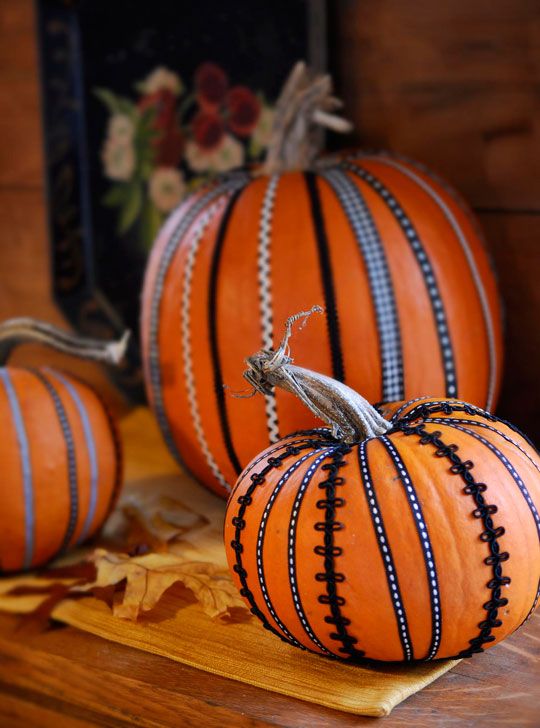 Decorate Pumpkins with Sewing Supplies | No carve pumpkin decorating ...