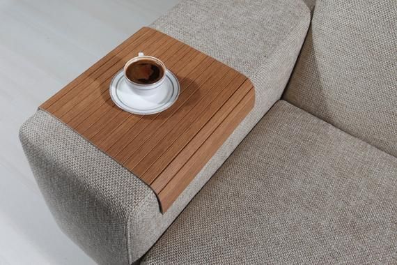 Sofa Arm Tray Table Coffee Wood