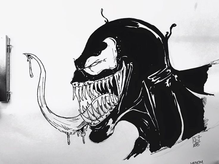 Venom Head Sketch from the Spider-Man Comics by Marvel. This head