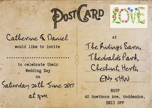 postcard invitations