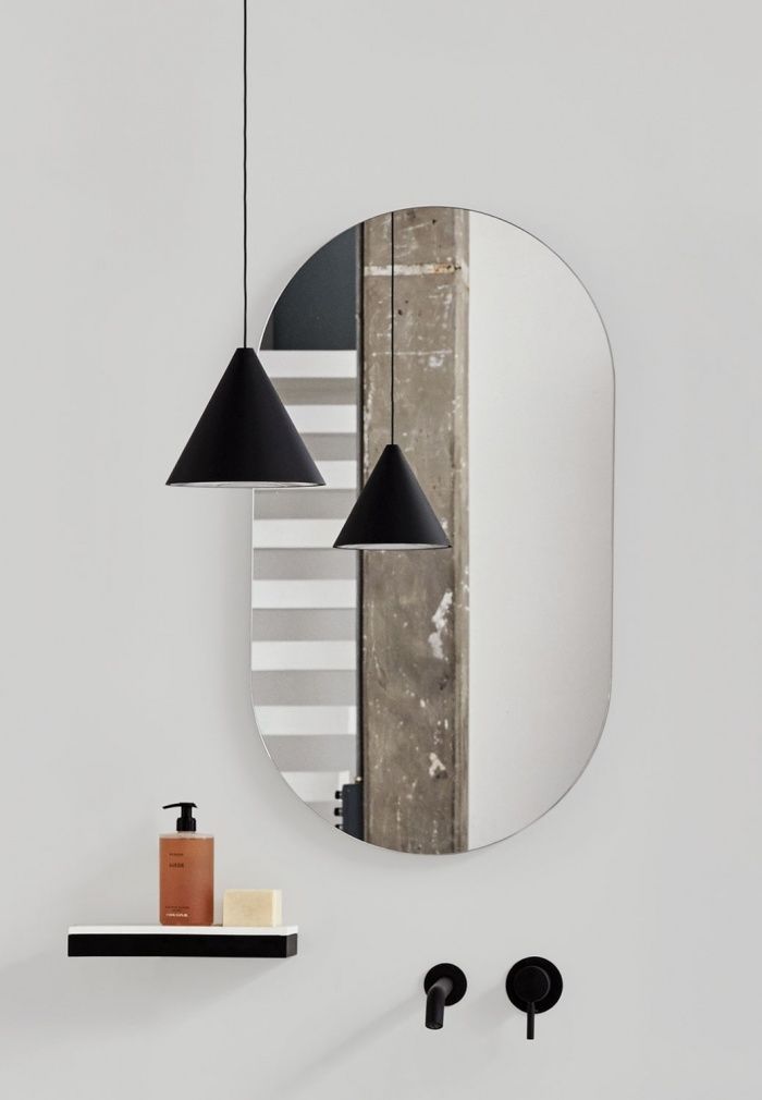 Specchio Catino Ovale Collezione I Catini Ceramica Cielo