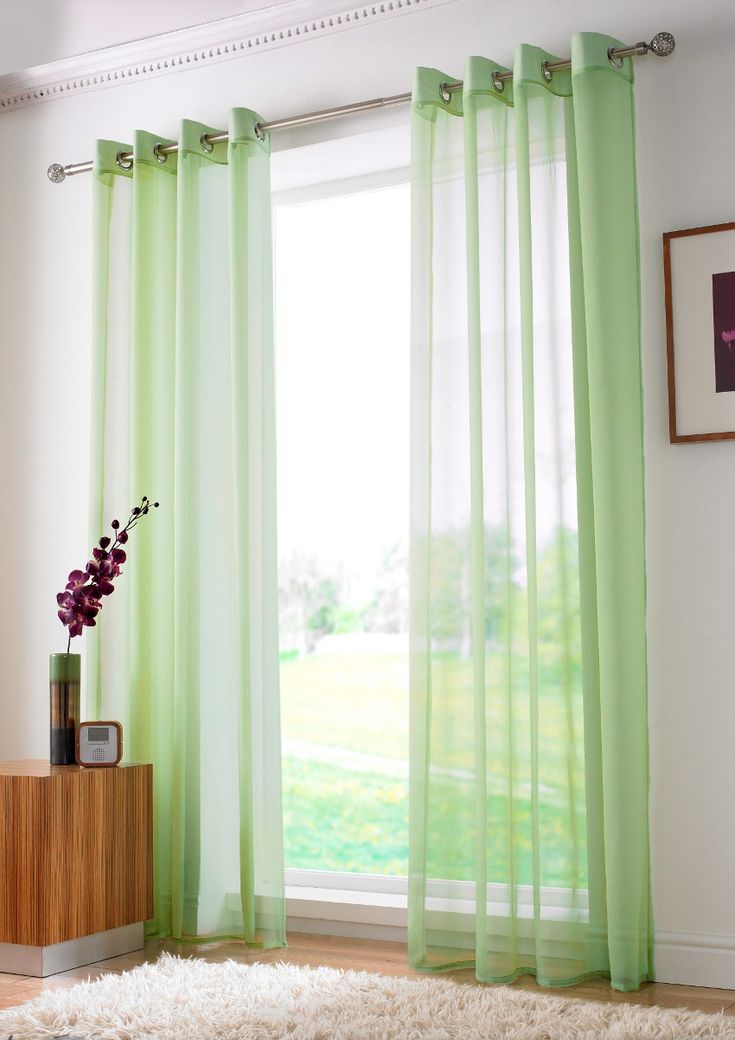 34 Best Mountain View Images On Pinterest Net Curtains Plain Lime Green Sheer Voile Curtain Panel Finished With A Chrome Eyelet Heading