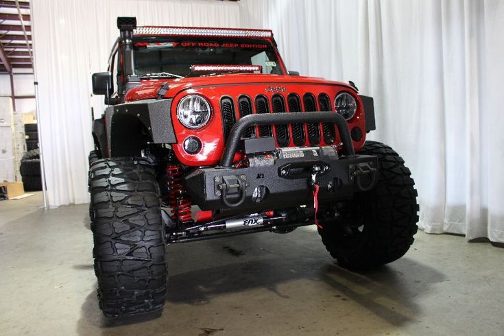 2014 RED JEEP WRANGLER UNLIMITED SPORT WITH 5.75″ LIFT AND 38″ TIRES