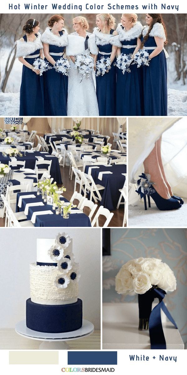 9 Gorgeous Navy Blue Winter Wedding Color Palettes With Images