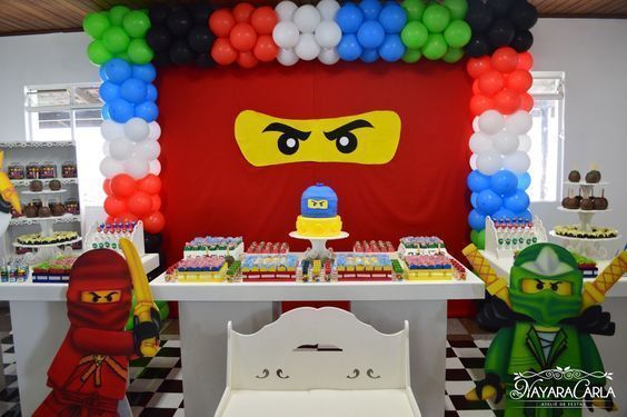fiesta infantil de lego ninjago, decoracion de ninjago para fiesta, … | Fiesta de cumpleaños ninjago, Fiesta de cumpleaños de niños, Fiesta de cumpleaños para niños