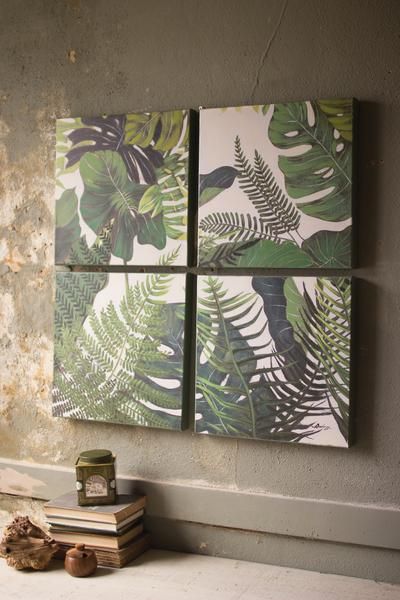 Bohemian Green Tropical Leaves Wall Art Paintings Bohemian Green Tropical Leaves Wall Art Paintings