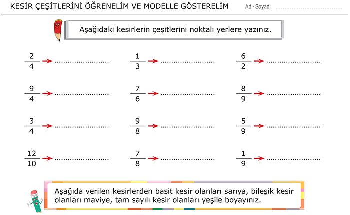 Kesir Cesitlerini Ogrenelim Ve Modelle Gosterelim Kesirler Matematik Modelleme Kesir Cesitlerini Ogrenelim Ve Modelle Gosterelim Kesirler Matematik Modelleme